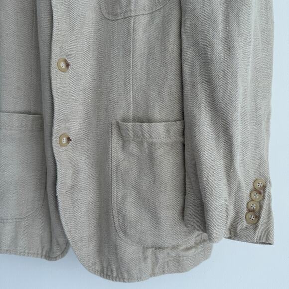 Polo Ralph Lauren Blazer Mens Medium 100% Linen Sport Coat Chore Unstructured - Picture 3 of 10